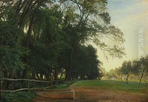 Landscape From Frascati Oil Painting by Edvard Frederik Petersen