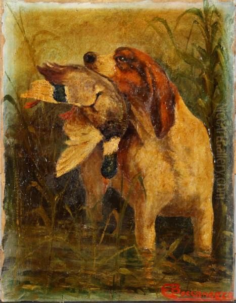 Cane Con Cacciagione Oil Painting by E. Boccanegra