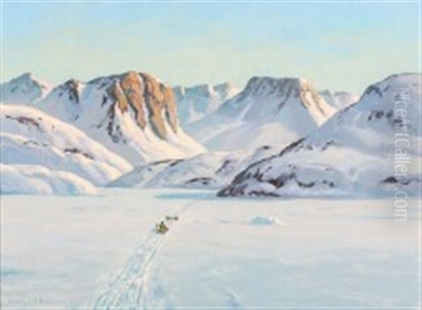 View From Greenland Oil Painting by Emanuel A. Petersen