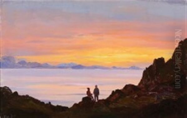 Sunset View From Greenland Oil Painting by Emanuel A. Petersen