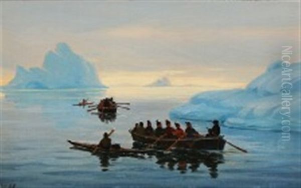 View From Greenland Oil Painting by Emanuel A. Petersen