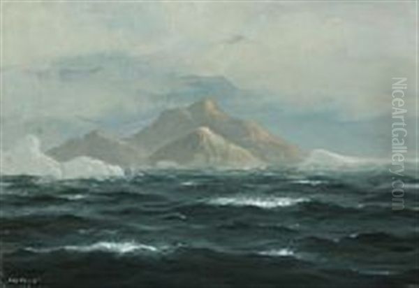 View From Kap Farvel, Greenland Oil Painting by Emanuel A. Petersen