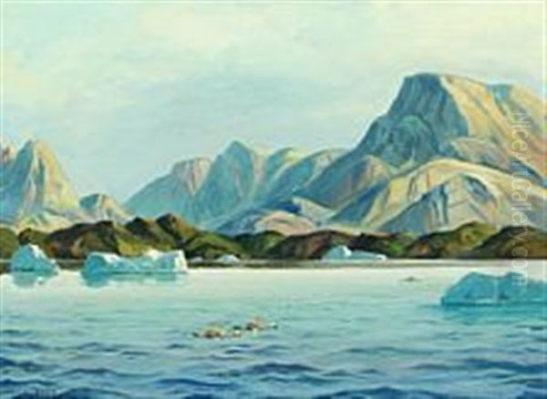 Mountains And Fells, Greenland Oil Painting by Emanuel A. Petersen