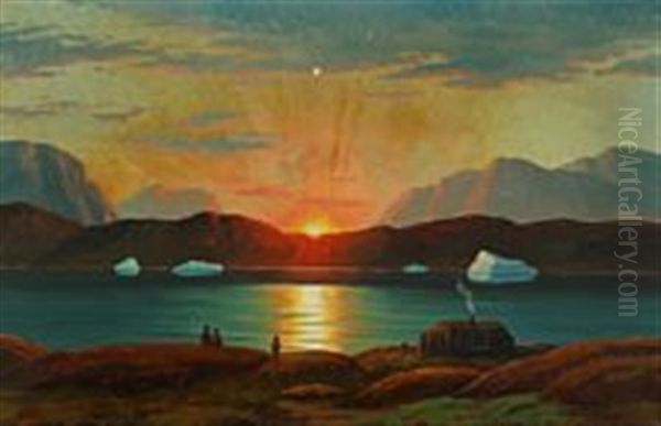 Midnight Sun In Greenland by Emanuel A. Petersen