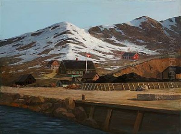 At The Cryolite Work In Ivittuut, Greenland Oil Painting by Emanuel A. Petersen