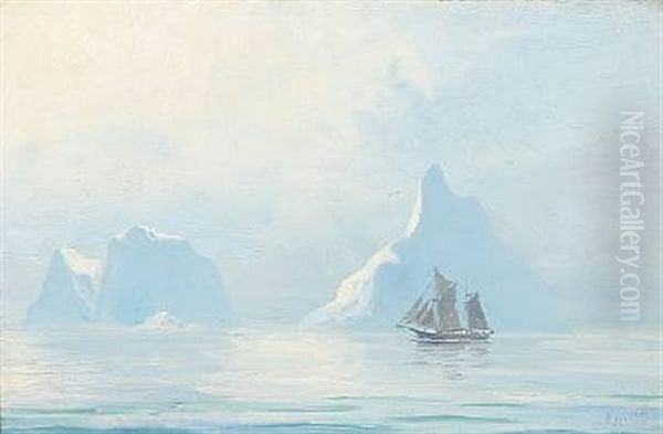 View From Greenland Oil Painting by Emanuel A. Petersen