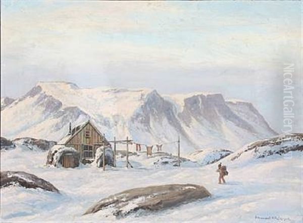 Ved Godhavn, Nordgronland Oil Painting by Emanuel A. Petersen