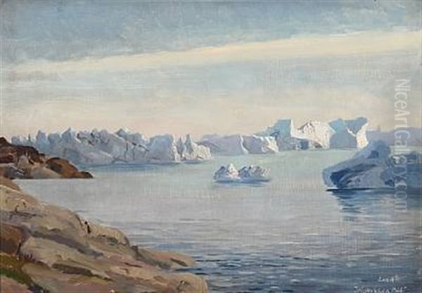 View From Jacobshavn On Greenland Oil Painting by Emanuel A. Petersen