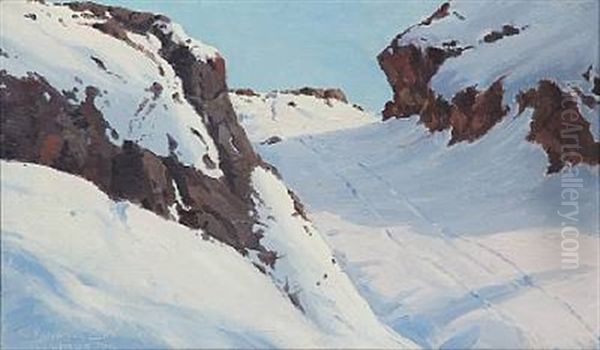 View From Jakobshavn In Greenland Oil Painting by Emanuel A. Petersen