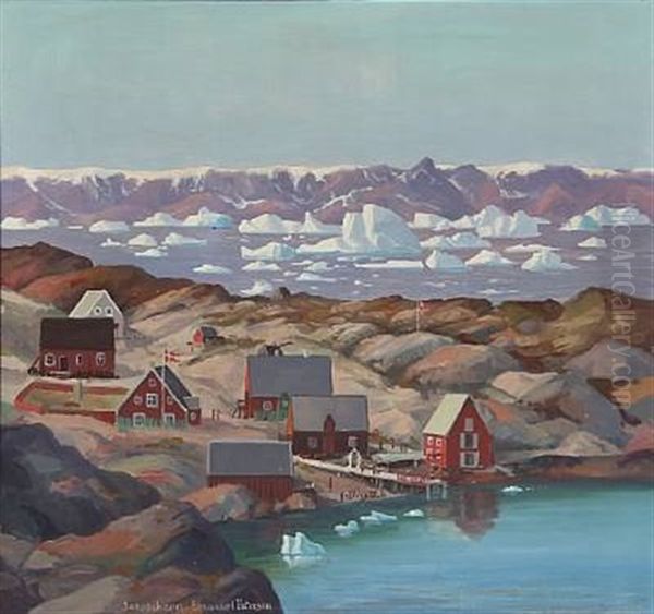 View From Jakobshavn In Greenland Oil Painting by Emanuel A. Petersen