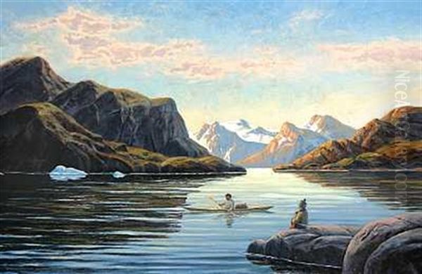 Vaigattet, Nordgronland Oil Painting by Emanuel A. Petersen