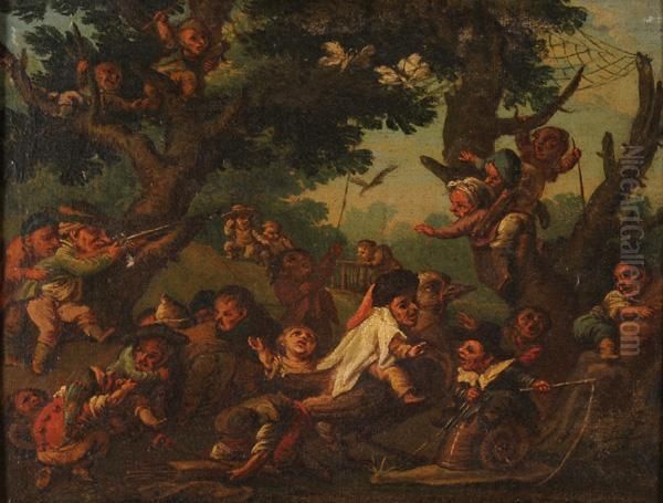 La Caccia Alla Farfalla Oil Painting by Faustino Bocchi