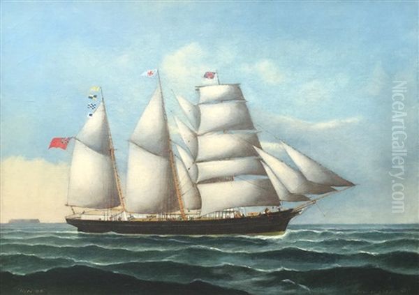 The Schooner Heroine Oil Painting by Heinrich Andreas Sophus Petersen