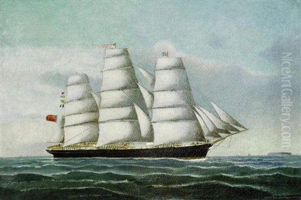 The Lenore Bound For Hamburg Oil Painting by Heinrich Andreas Sophus Petersen