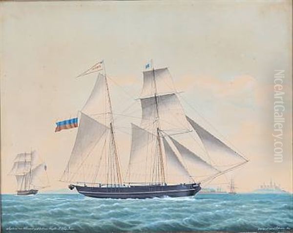 The Schooner Sophia Von Pernau Oil Painting by Jakob Petersen