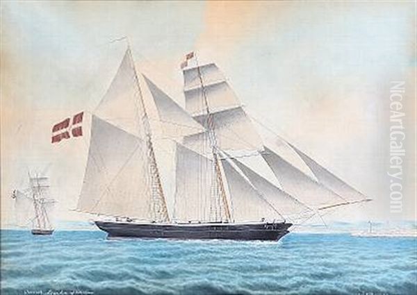 The Schooner Terpsichore Oil Painting by Jakob Petersen