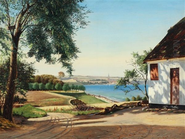 Aarhus Seen From Moesgard Oil Painting by Julius Petersen