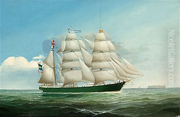 "suez" Utanfor Gotlands Kust Oil Painting by Peter Christian Holm and Heinrich A. S. Petersen