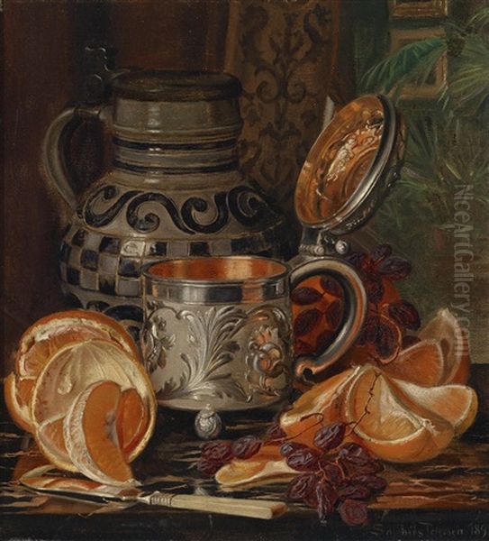 Stillleben Mit Orangen by Sofus Petersen