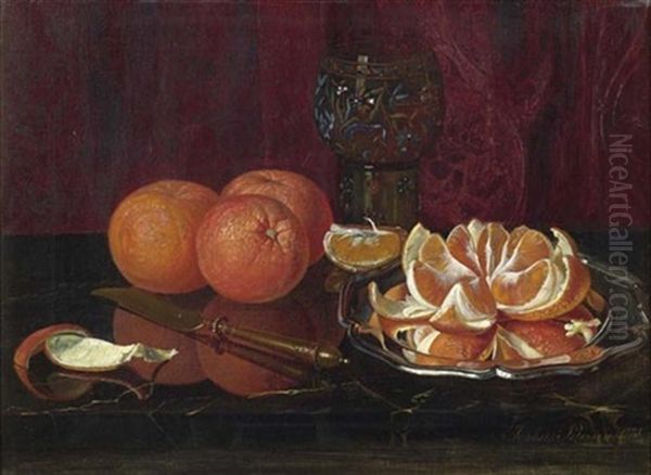 Stilleben Mit Orangen Oil Painting by Sofus Petersen