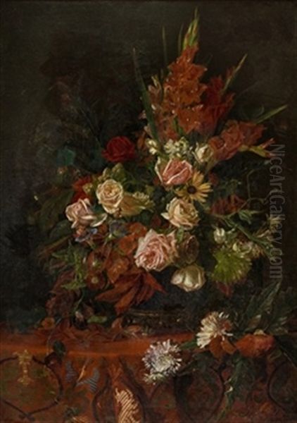 Flores Oil Painting by Sophus Petersen