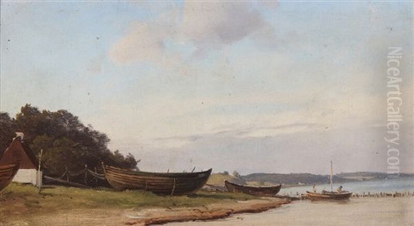 From The Coast Between Humlebaek And Espergaerde, Zealand Oil Painting by Vilhelm Peter Carl Petersen