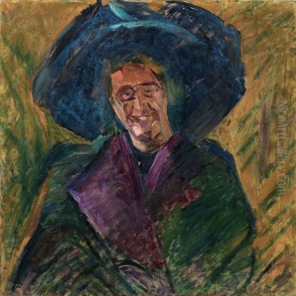 Busto Di Signora Con Grande Cappello Oil Painting by Umberto Boccioni