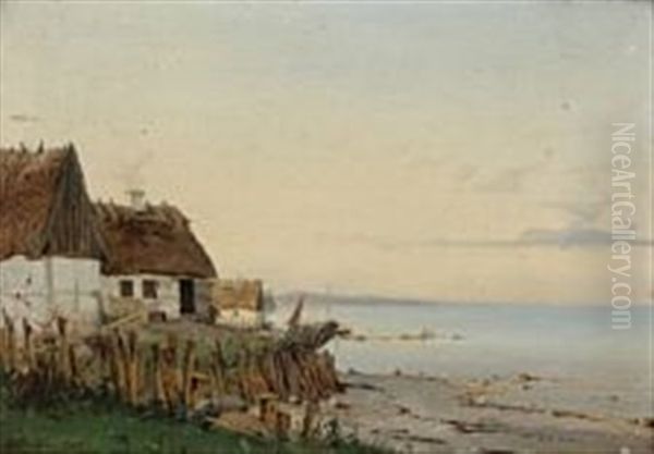 Beach View From Sletten, Denmark Oil Painting by Vilhelm Peter Carl Petersen