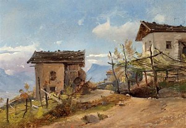 Tyrol I Naerheden Af Meran Oil Painting by Vilhelm Peter Carl Petersen