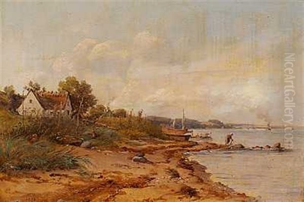 Kysten Ved Espergaerde Oil Painting by Vilhelm Peter Carl Petersen