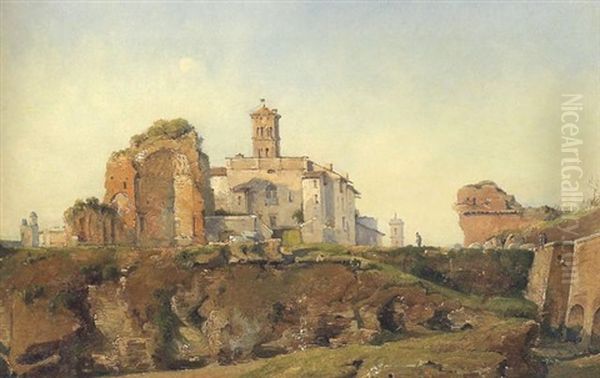 Vue De Rome Oil Painting by Vilhelm Peter Carl Petersen