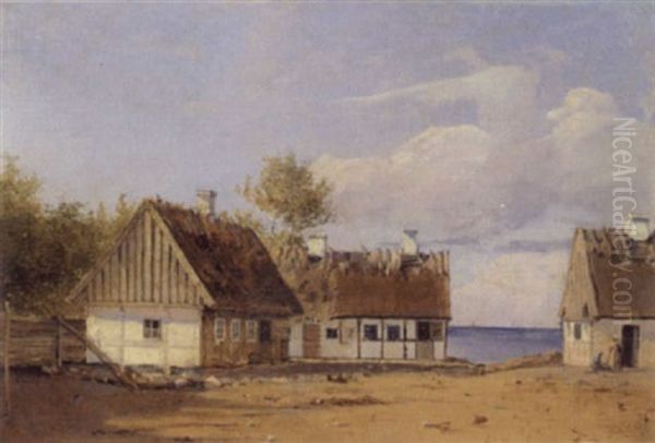 En Bondegard Ved Kysten, Sommer Oil Painting by Vilhelm Peter Carl Petersen