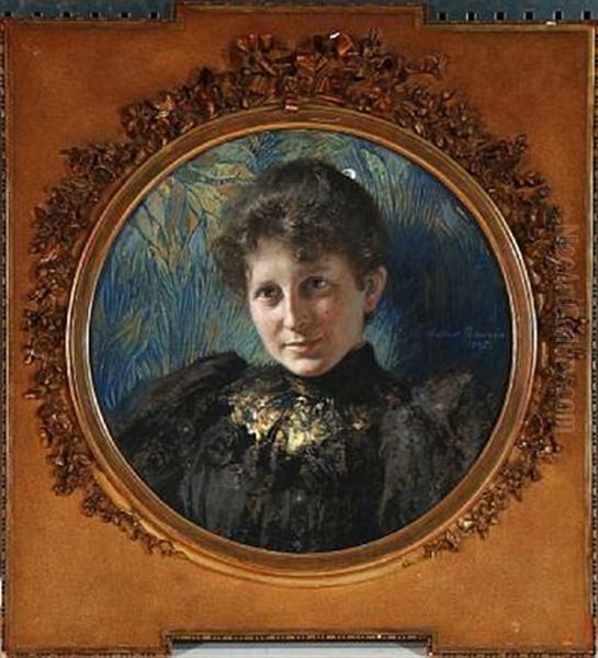 Portrait Of Ida Rich Oil Painting by Walter Petersen