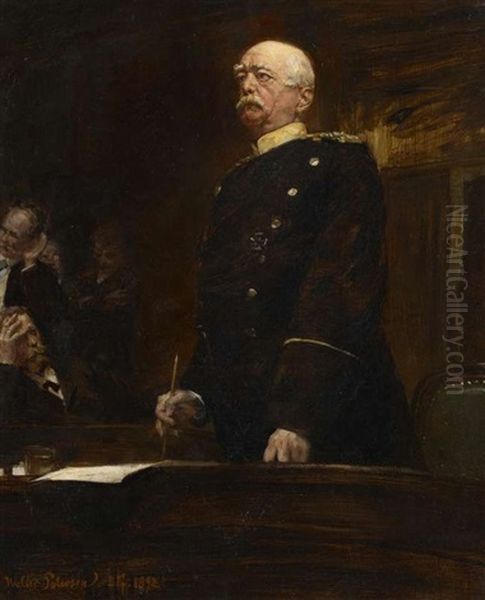 Portrat Furst Bismarck Im Reichstag Oil Painting by Walter Petersen