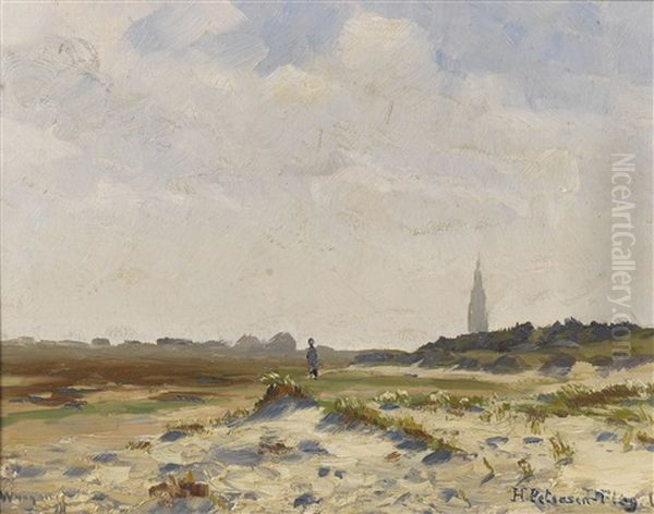 In Den Dunen Von Wangerooge Oil Painting by Heinrich Petersen-Flensburg