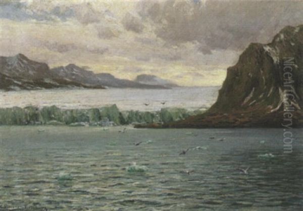 Bellsund - Spitzbergen Oil Painting by Heinrich Petersen-Flensburg