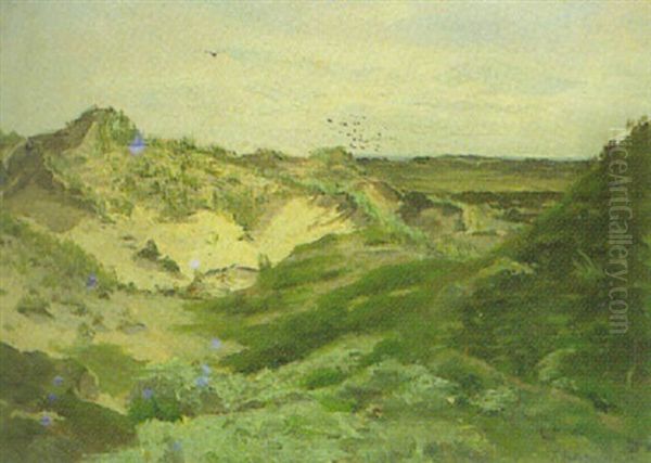 Grune Dunenlandschaft - Nordsee Oil Painting by Heinrich Petersen-Flensburg