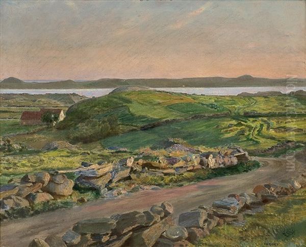 Kveld Ved Hafrsfjord Oil Painting by Eilif Peterssen