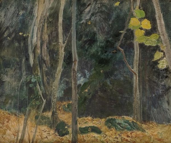 Interior Of A Landscape (study) Oil Painting by Eilif Peterssen