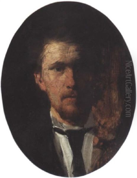 Portrett Av Ung Mann Oil Painting by Eilif Peterssen