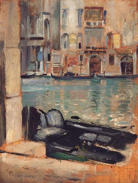 Kanal I Venezia Oil Painting by Eilif Peterssen