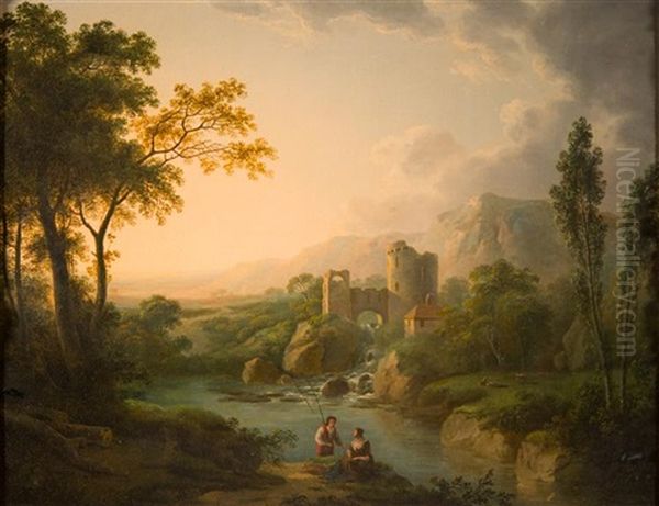 Scene In Cumberland Oil Painting by Abraham Pether