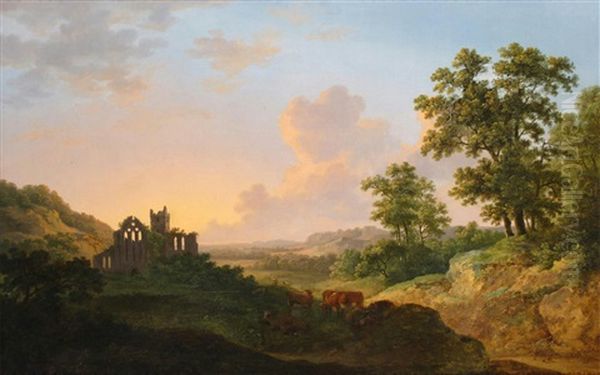 View Of Tonbridge Priory Oil Painting by Abraham Pether