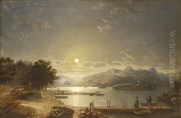 'derwentwater, Cumberland' Oil Painting by Henry Pether