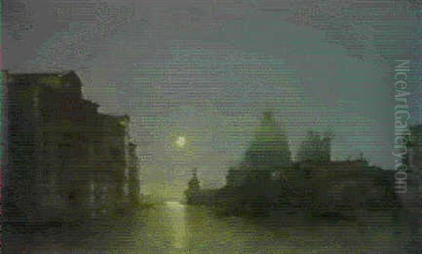 The Grand Canal By Moonlight Oil Painting by Henry Pether