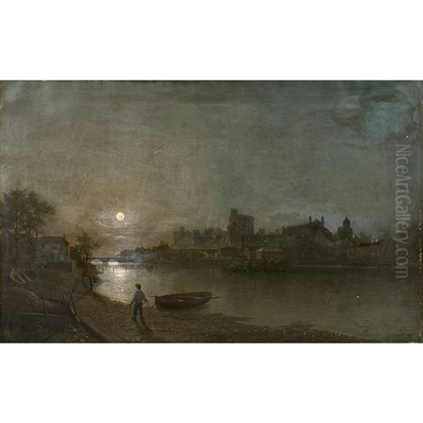 Bord De La Tamise (?) Oil Painting by Sebastian Pether