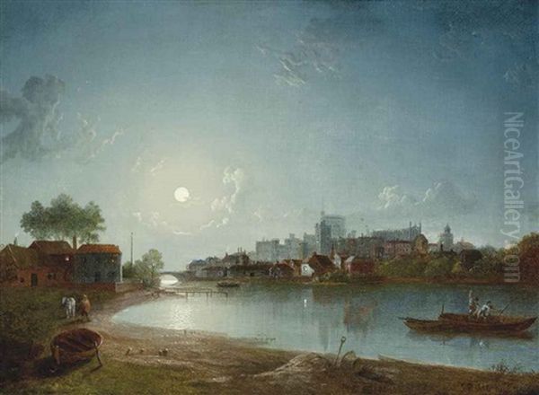 Windsor Castle By Moonlight Oil Painting by Sebastian Pether