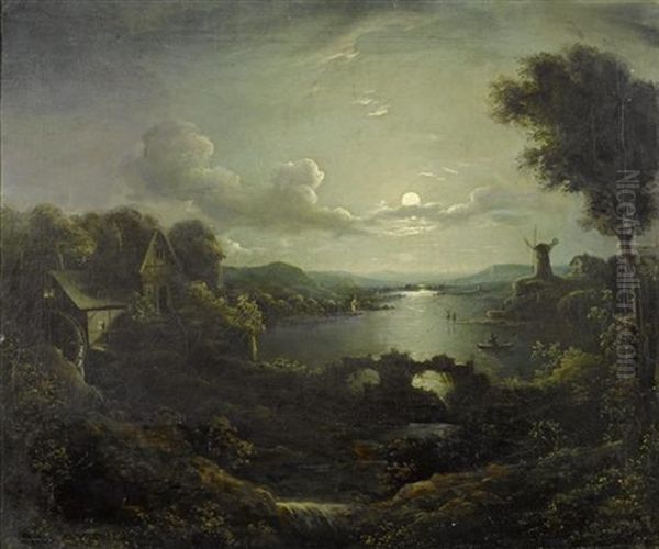 Hollandische Mondlandschaft Oil Painting by Sebastian Pether