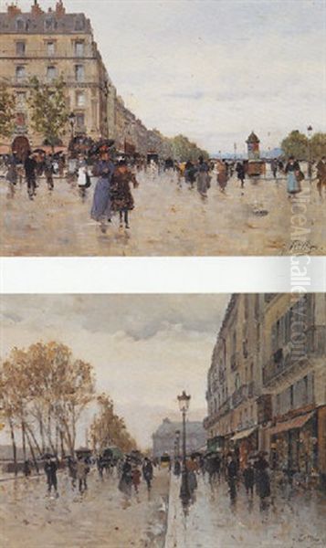 Place Du Chatelet Oil Painting by Jules Petillion