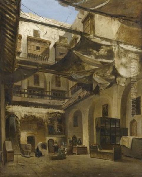 Vue D'une Maison En Orient Oil Painting by Antoine-Baptiste Petit